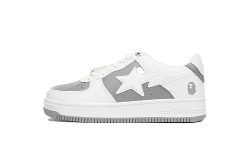 A BATHING APE BAPE STA White & Grey White-Star Sneakers | Women's & Men's Skate-Inspired Shoes