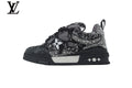 Louis Vuitton Trainer shoes for man  women Sneaker – Black Mesh with Rhinestone Embellishment