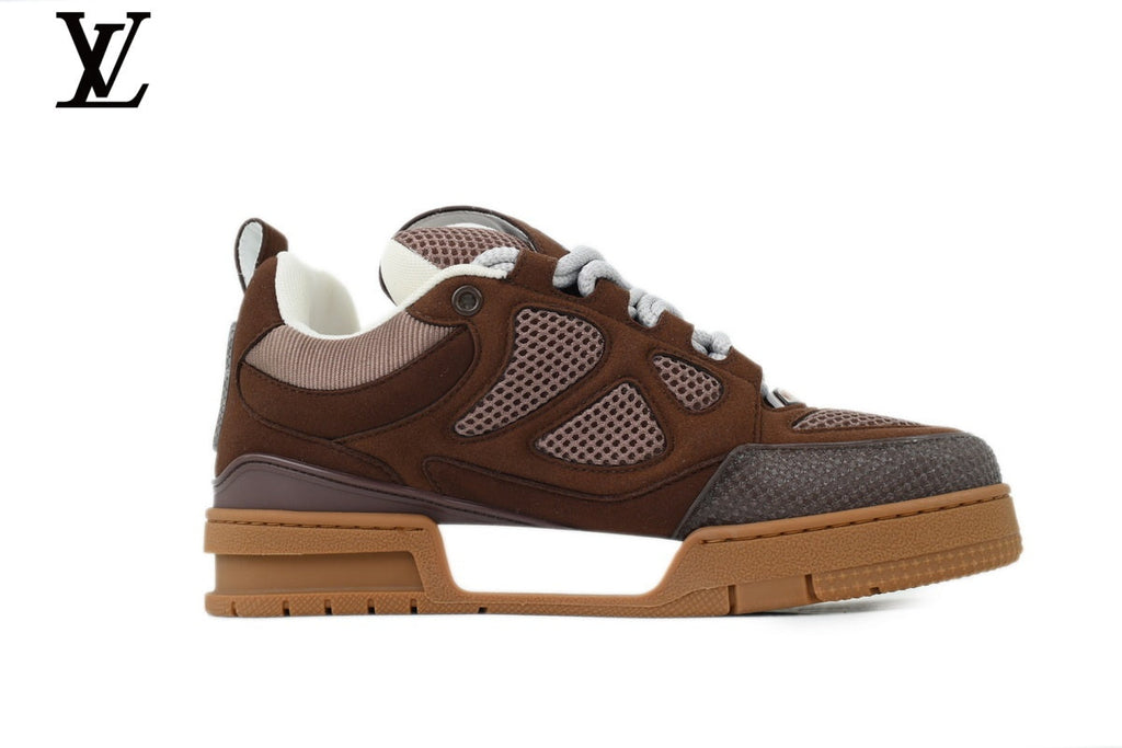 Louis Vuitton LV shoes for man  women Skate Sneaker brown