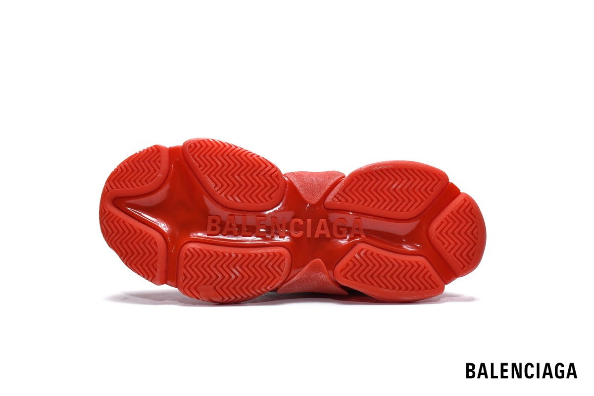 Balenciaga Triple S men's shoes  women sneakers – Red & Clear Sole