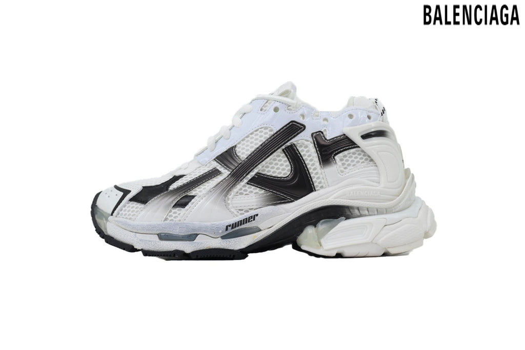 Balenciaga Runner men's shoes  women sneakers – White & Black (Premium)