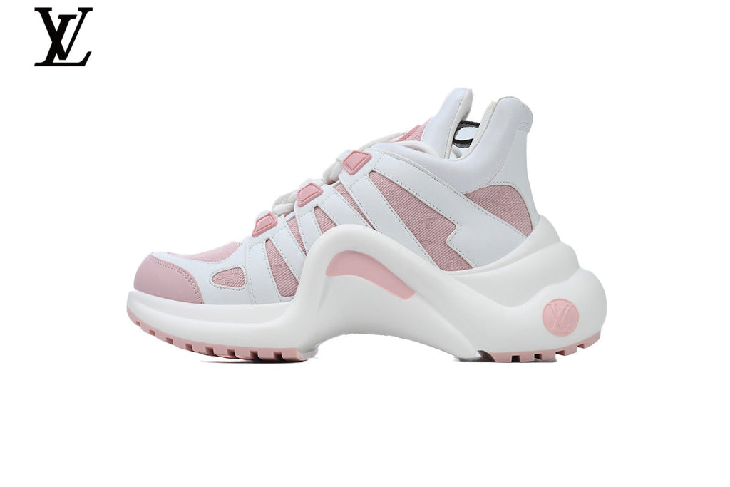 Louis Vuitton LV  shoes for man  women Archlight Sneaker – White & Pink