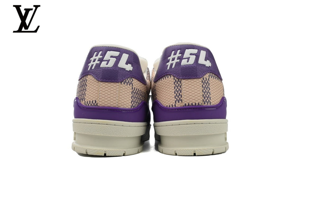 Louis Vuitton Trainer  shoes for man  women Sneaker – Purple Damier Mesh
