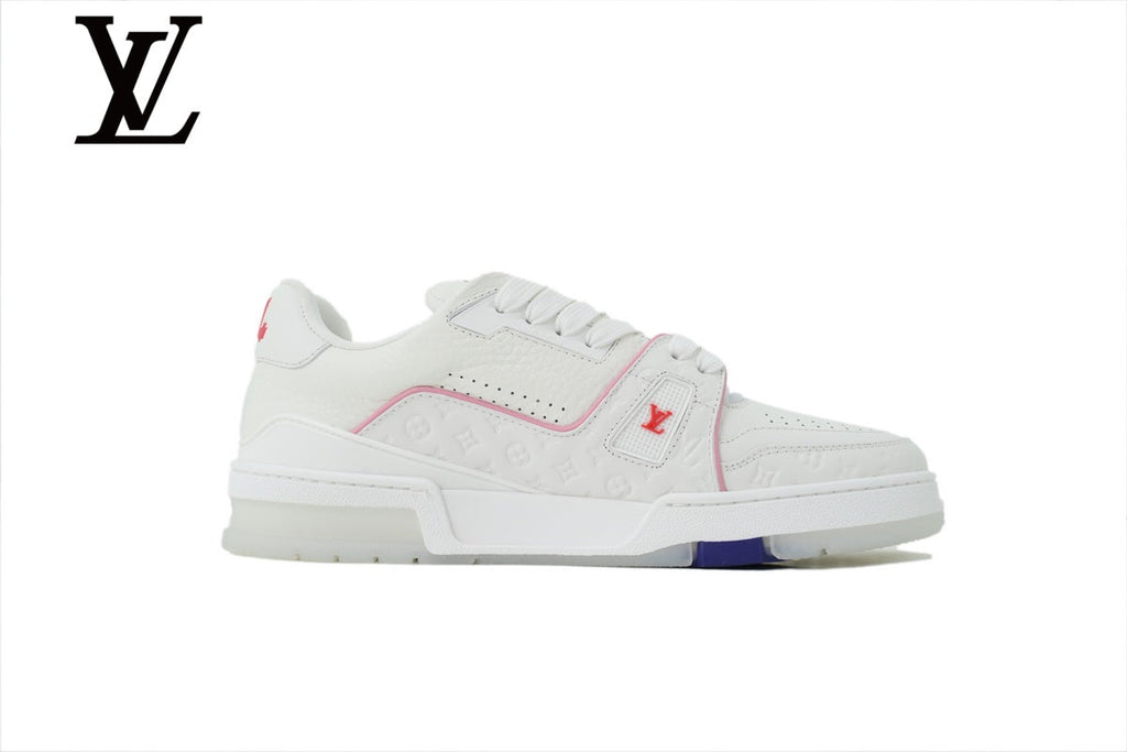 Louis Vuitton Trainer shoes for man  women Sneakers - White and Pink
