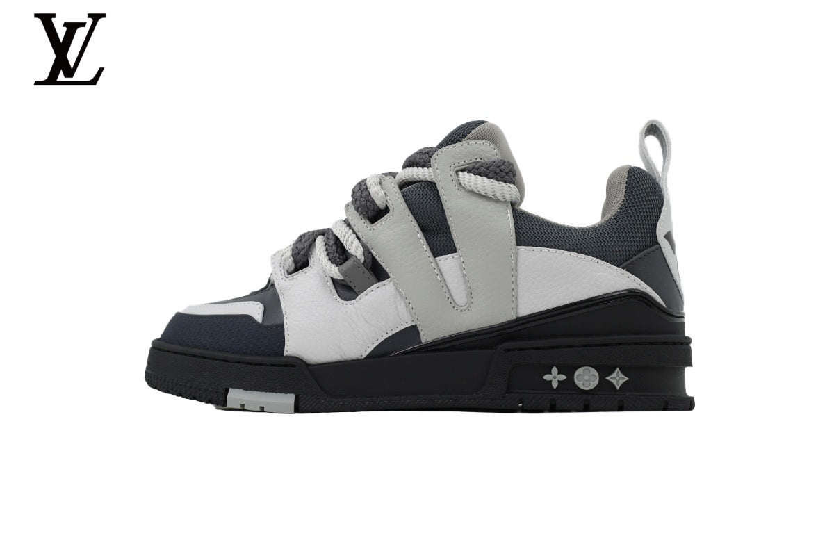 Louis Vuitton shoes for man  women Skate Sneaker – White, Grey & Navy