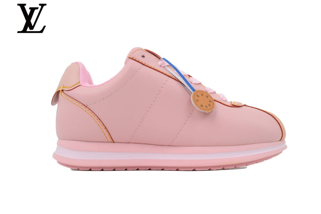 Louis Vuitton shoes for man  women Pink Leather Low-Top Sneakers