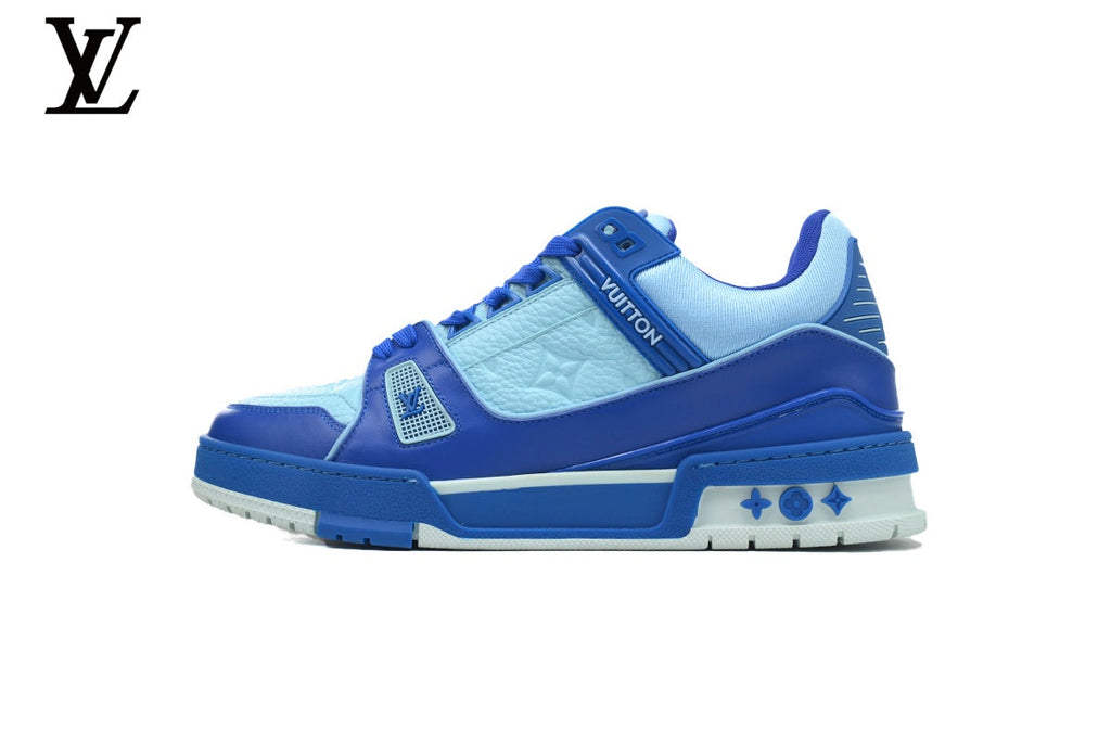 Louis Vuitton Trainer  shoes for man  women Sneaker – Two-Tone Blue Monogram