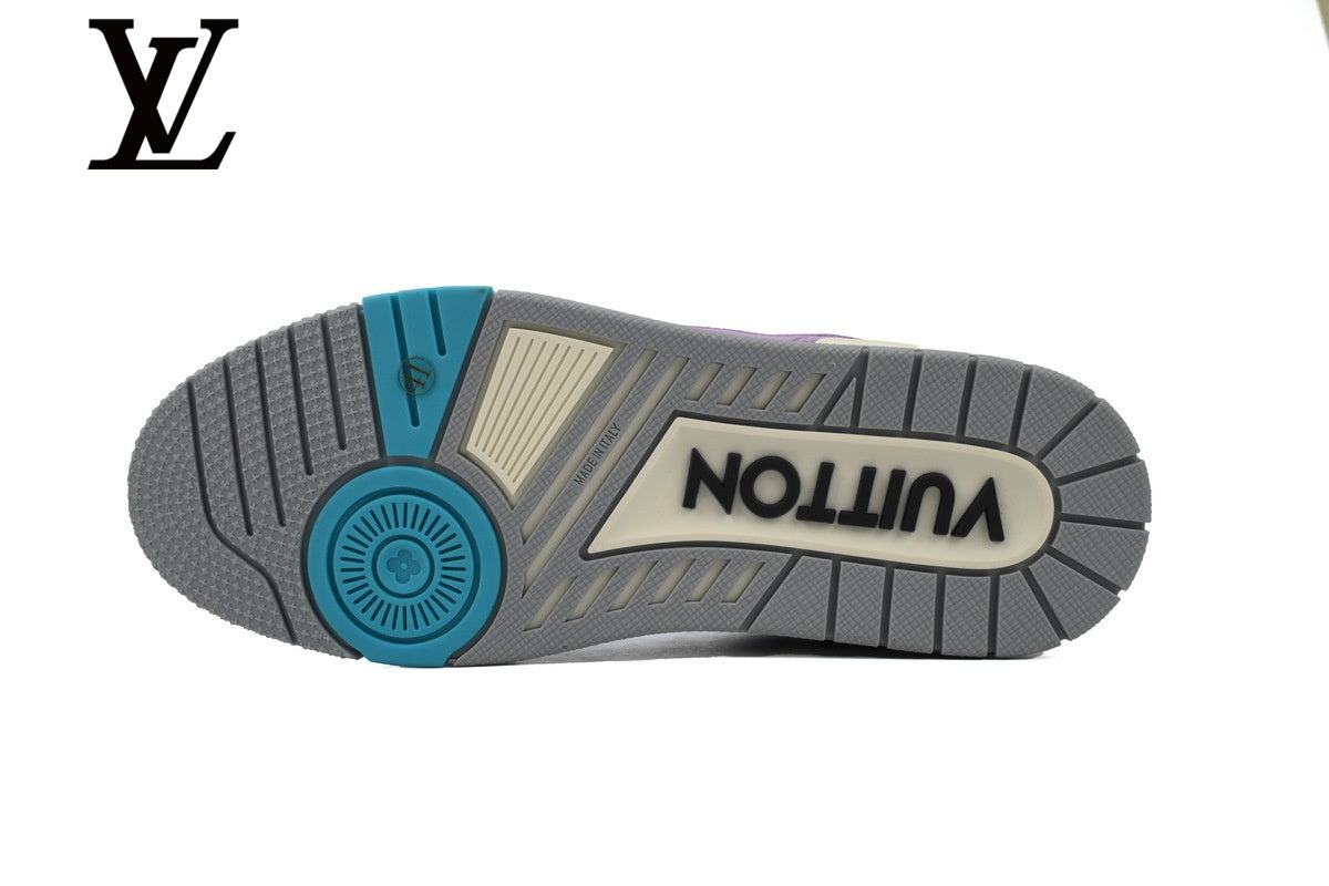 Louis Vuitton Trainer shoes for man  women Sneakers - Purple and Light Blue