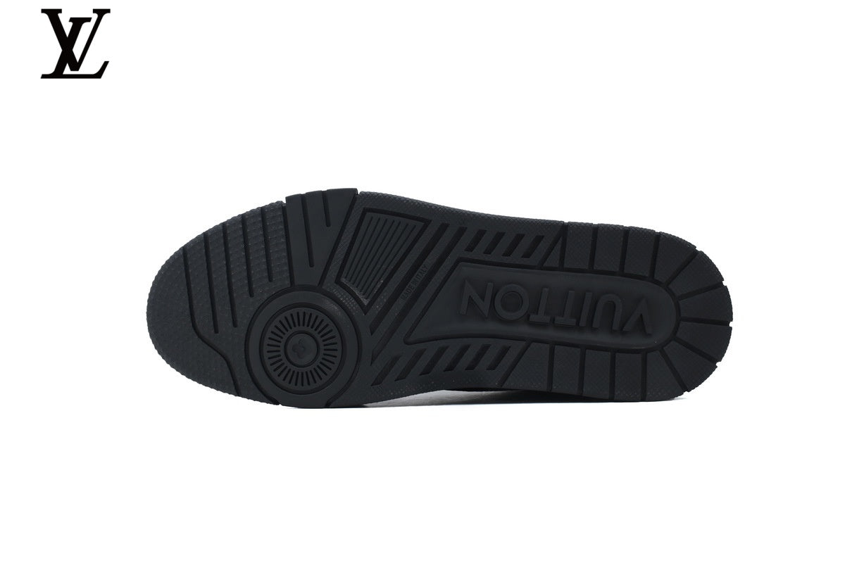 Louis Vuitton LV shoes for man  women Trainer Sneaker – Black & Silver Rhinestone