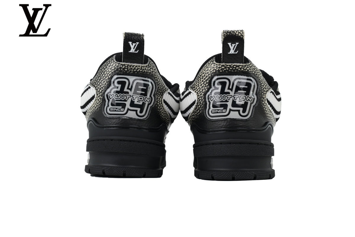 Louis Vuitton shoes for man  women Skate Sneakers - Black Speckled Mesh