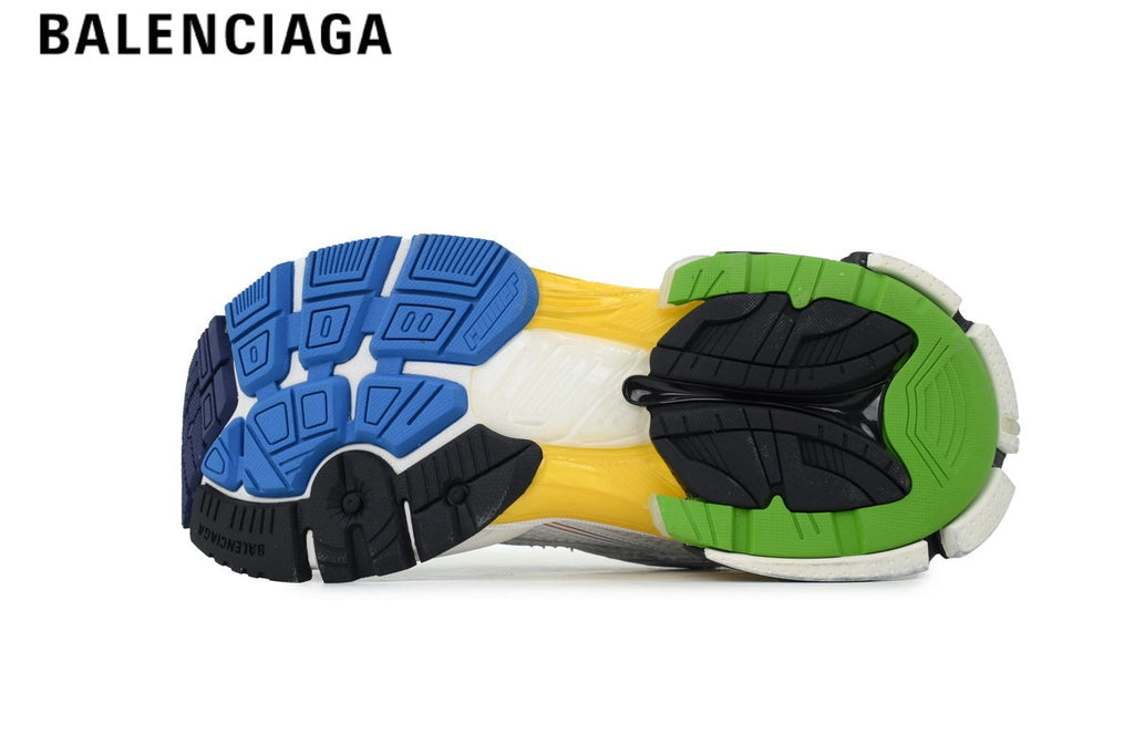 Balenciaga Runner Mid Sneaker — White Mesh & Multi-Color Synthetic Overlays