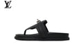 Louis Vuitton Flip Flop Sandal in Black with Metal Buckle
