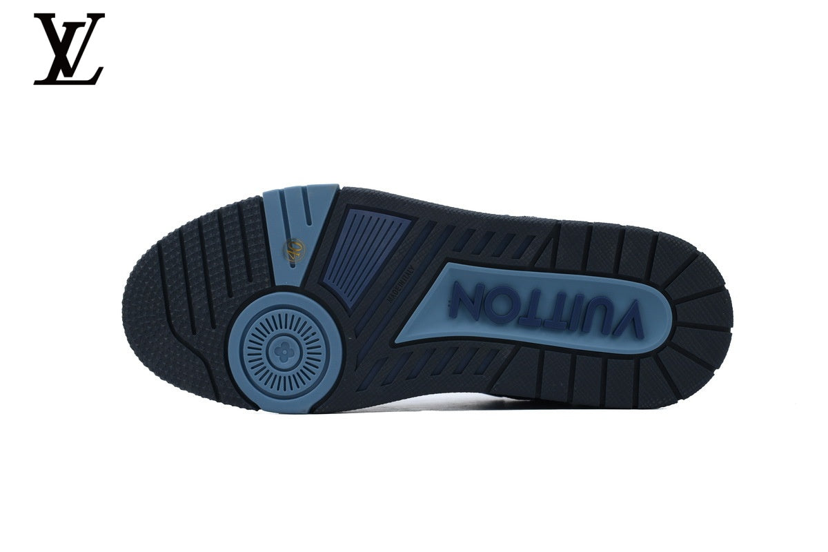Louis Vuitton Trainer  shoes for man  women Sneaker – Navy Denim Monogram