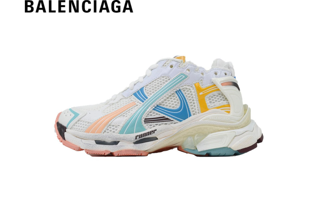 Balenciaga Runner men's shoes  women sneakers White Multi