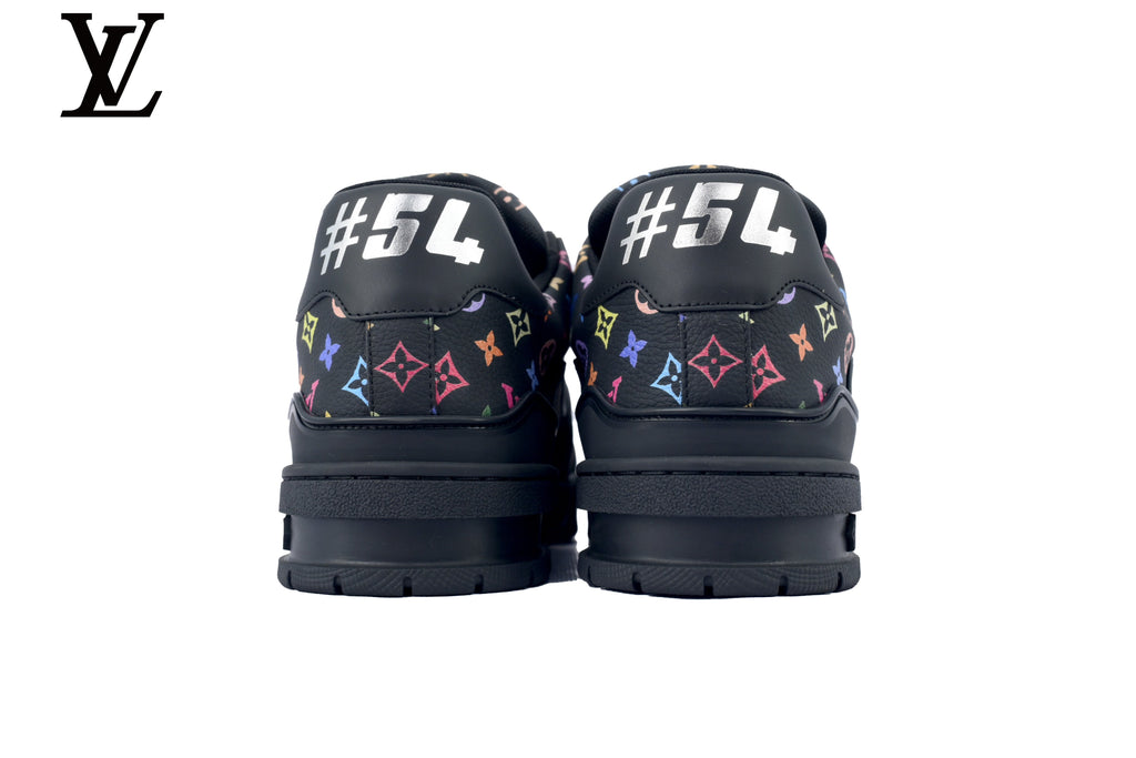 Louis Vuitton Trainer  shoes for man  women Sneaker – Black Multicolor Monogram