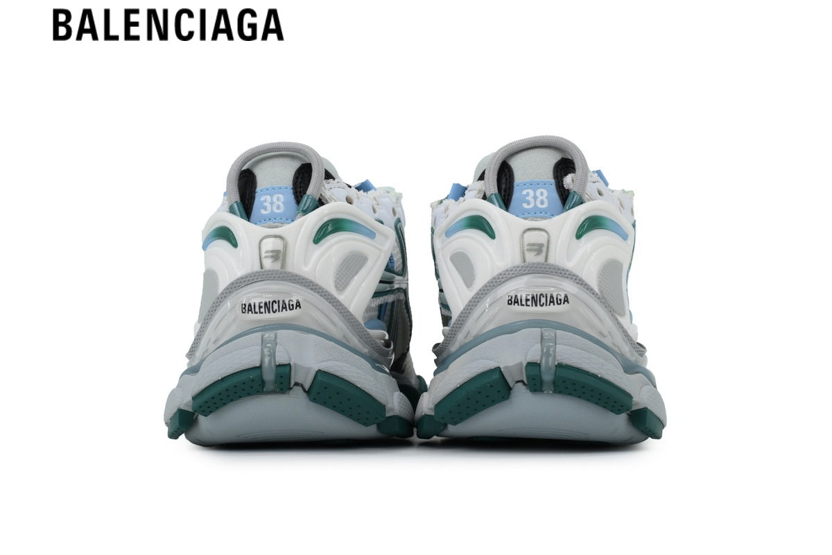 Balenciaga Runner Sneaker — White Mesh, Grey & Black Synthetic Overlays