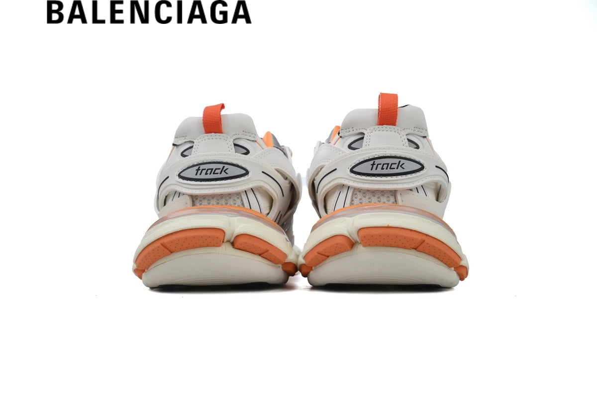Balenciaga Track men's shoes  women sneakers in White and Orange