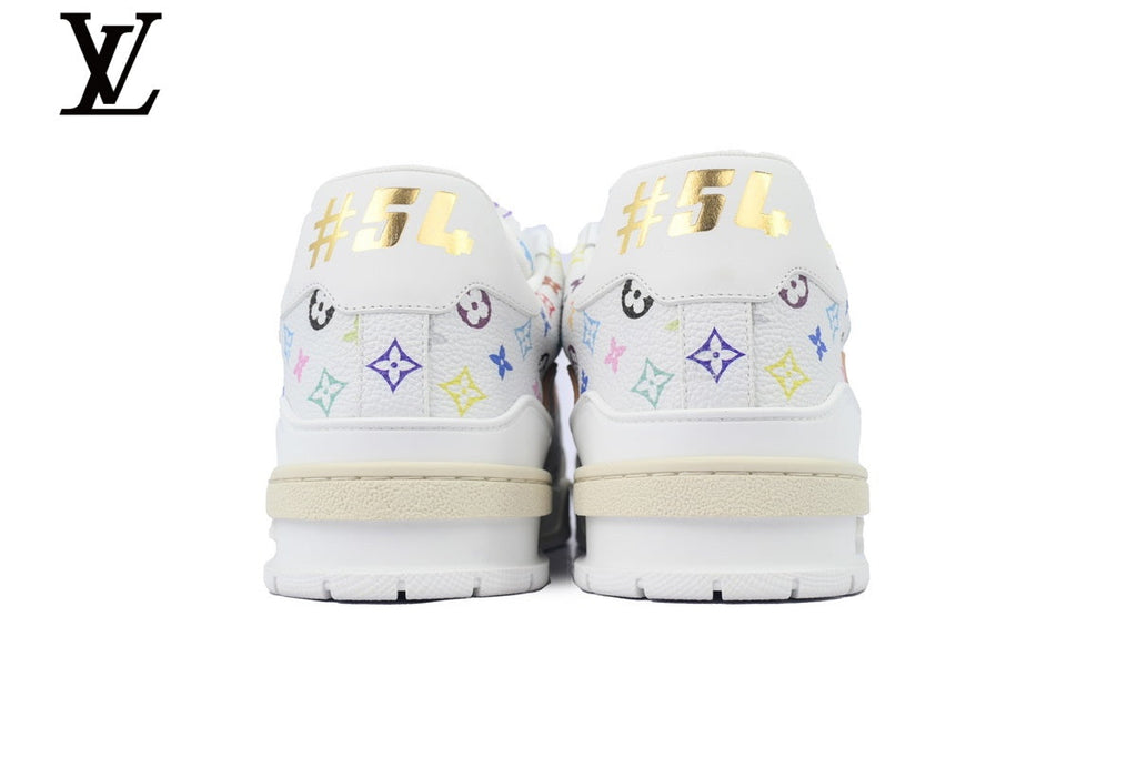 Louis Vuitton Trainer  shoes for man  women Sneaker – White Multicolor Monogram