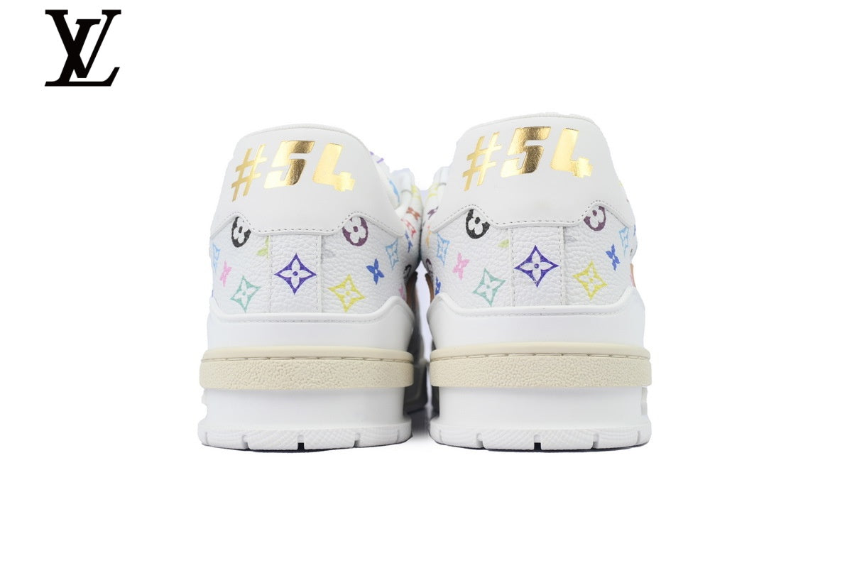 Louis Vuitton Trainer  shoes for man  women Sneaker – White Multicolor Monogram