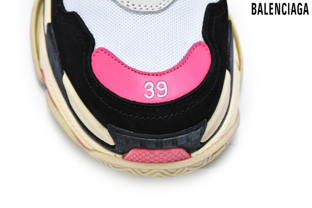 Balenciaga Triple S men's shoes  women sneakers – Black, White & Pink