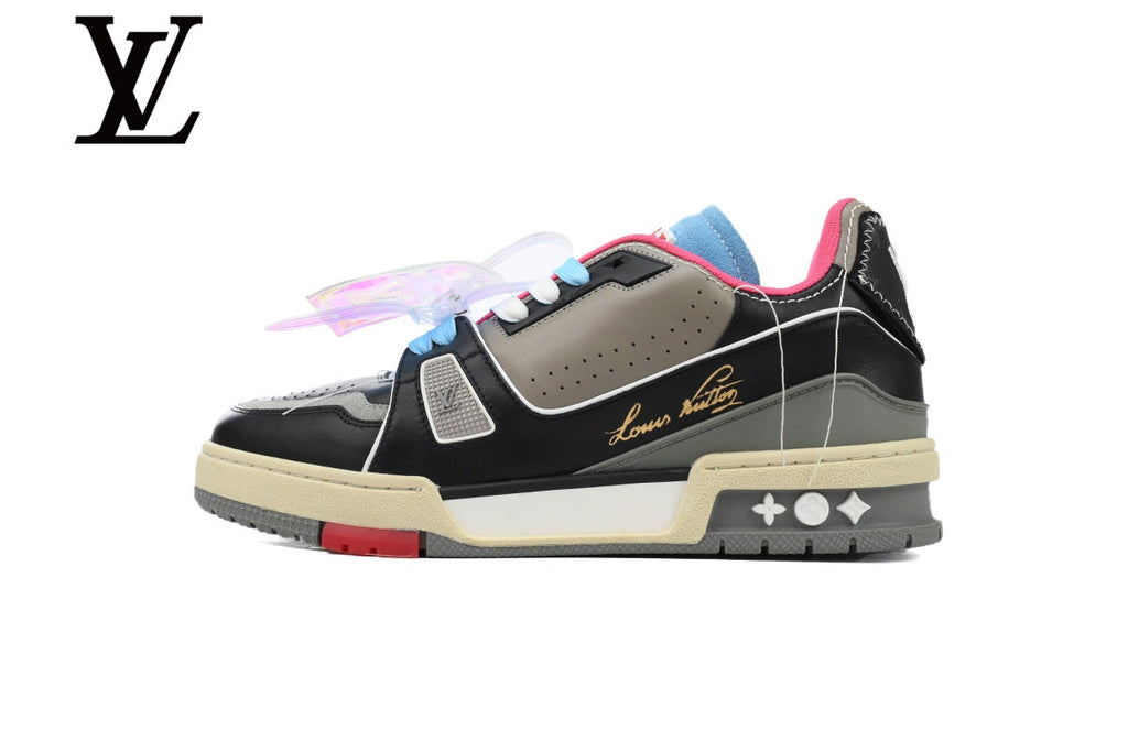Louis Vuitton Trainer shoes for man  women Sneakers - Black Multicolor