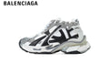 Balenciaga Runner Mid Sneaker — White Mesh, Black & Grey Synthetic Overlays