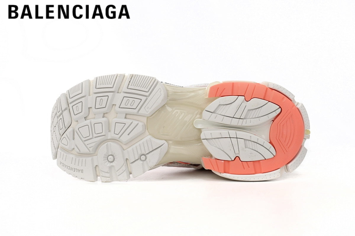 Balenciaga Runner men's shoes  women sneakers — White / Orange
