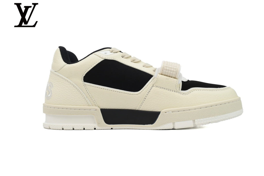 Louis Vuitton Trainer  shoes for man  women Sneaker – Cream & Black Floral