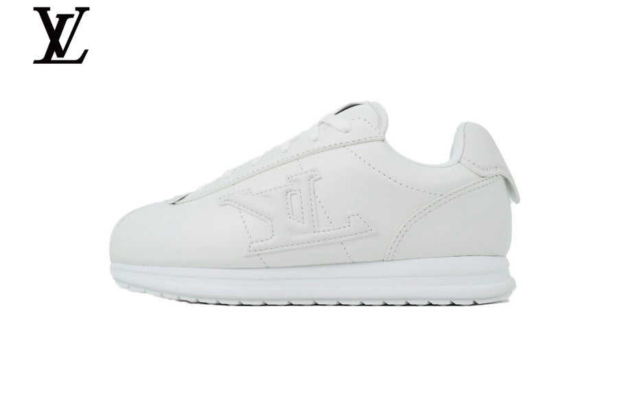 Louis Vuitton shoes for man  women Low-Top Leather Sneakers - White