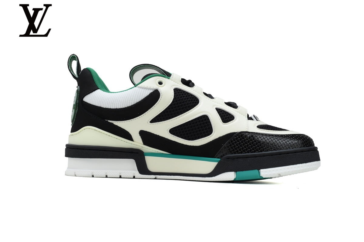 Louis Vuitton  shoes for man  women Skate Sneaker – Black, White & Green