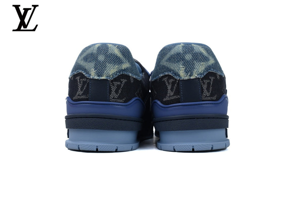 Louis Vuitton Trainer  shoes for man  women Sneaker – Blue Denim Monogram