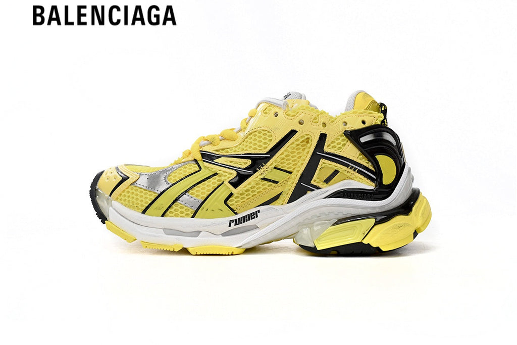 Balenciaga Runner Sneaker — Yellow Mesh & Black Synthetic Overlays