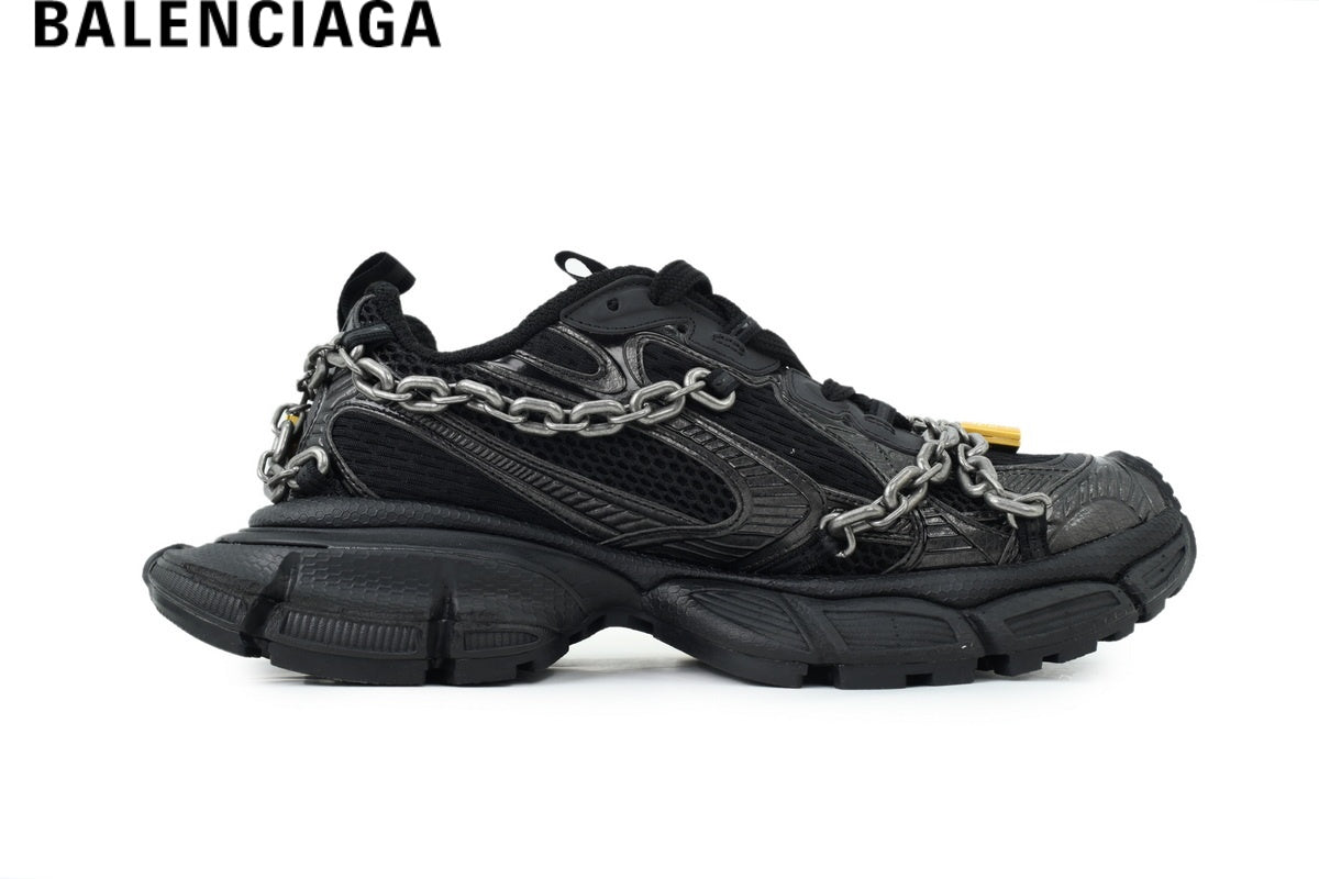 Balenciaga Track men's shoes  women sneakers - Black with Chain Detail