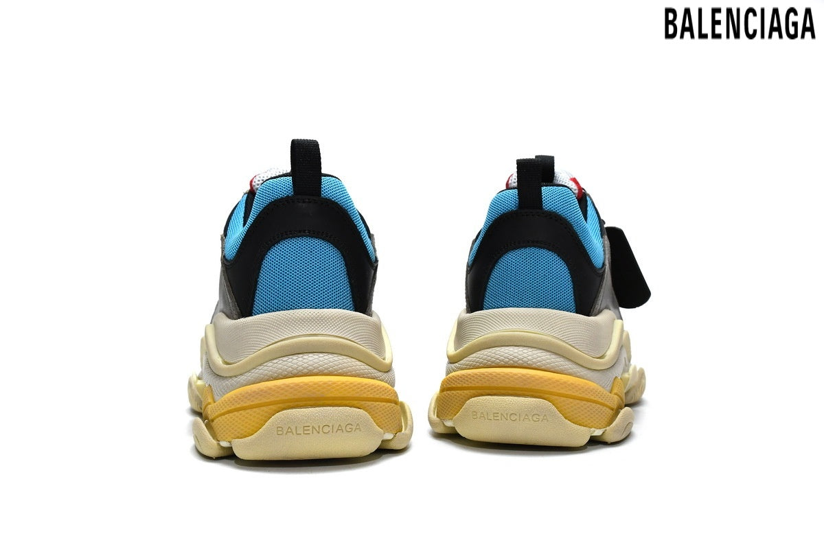 Balenciaga Triple S men's shoes  women sneakers – Grey, Red & Blue
