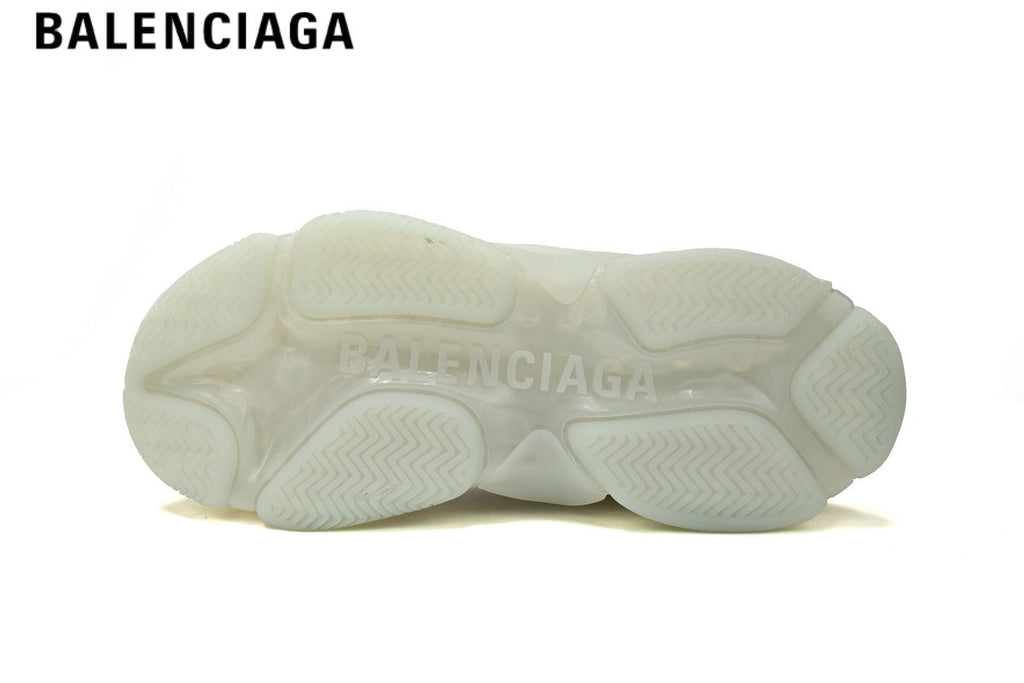 Balenciaga Triple S men's shoes  women sneakers — White, Clear Sole
