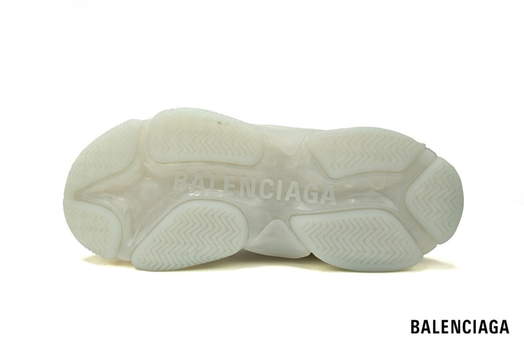 Balenciaga Triple S men's shoes  women sneakers – White & Clear Sole