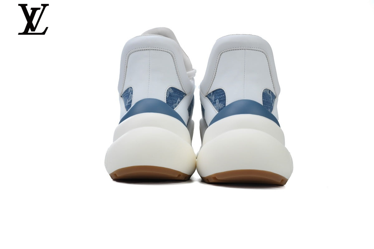 Louis Vuitton LV shoes for man  women Archlight Sneaker – White & Blue Denim