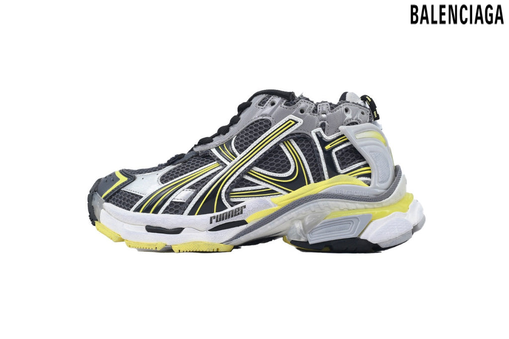 Balenciaga Runner men's shoes  women sneakers – Grey & Yellow