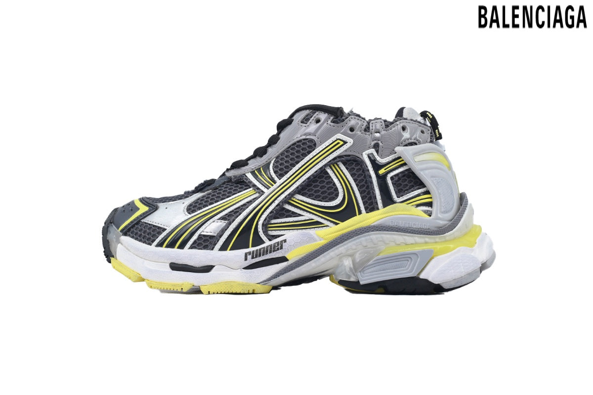 Balenciaga Runner men's shoes  women sneakers – Grey & Yellow