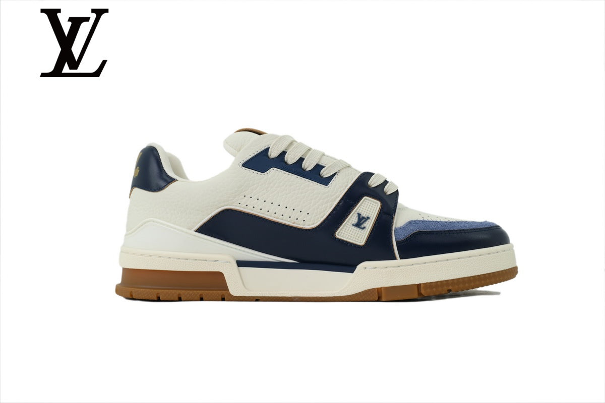 Louis Vuitton Trainer shoes for man  women Sneakers - White and Navy