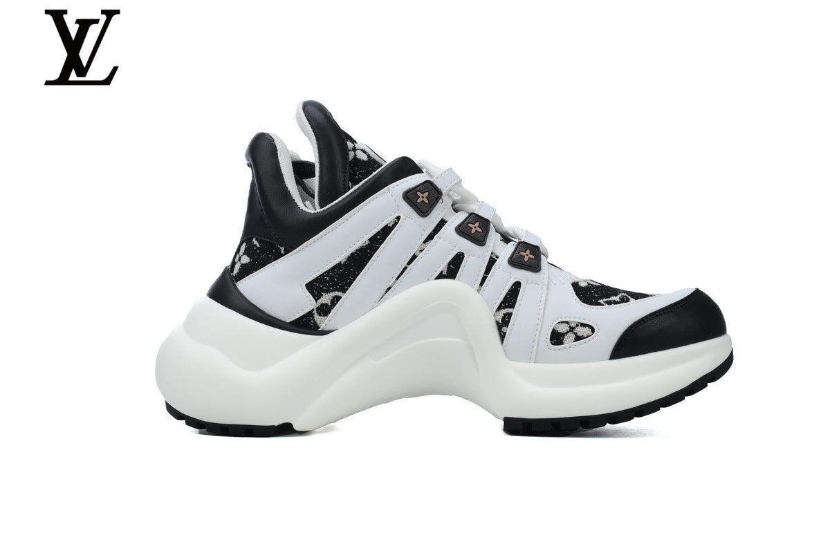 Louis Vuitton shoes for man  women Archlight Sneaker – White & Black Monogram