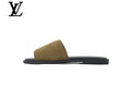 louis vuitton shoes for man  women Khaki Suede-Look Slides | Sizes 35–46