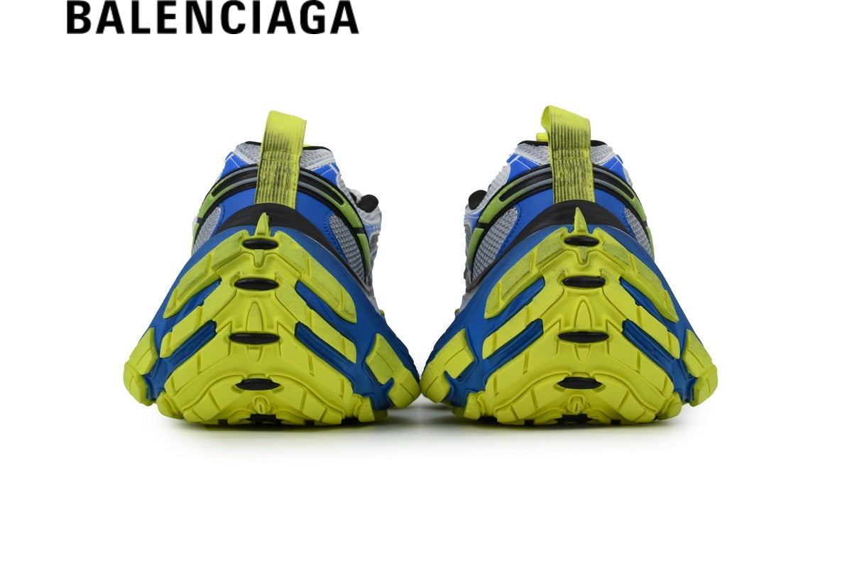 Balenciaga Cargo men's shoes  women sneakers White Blue Lime