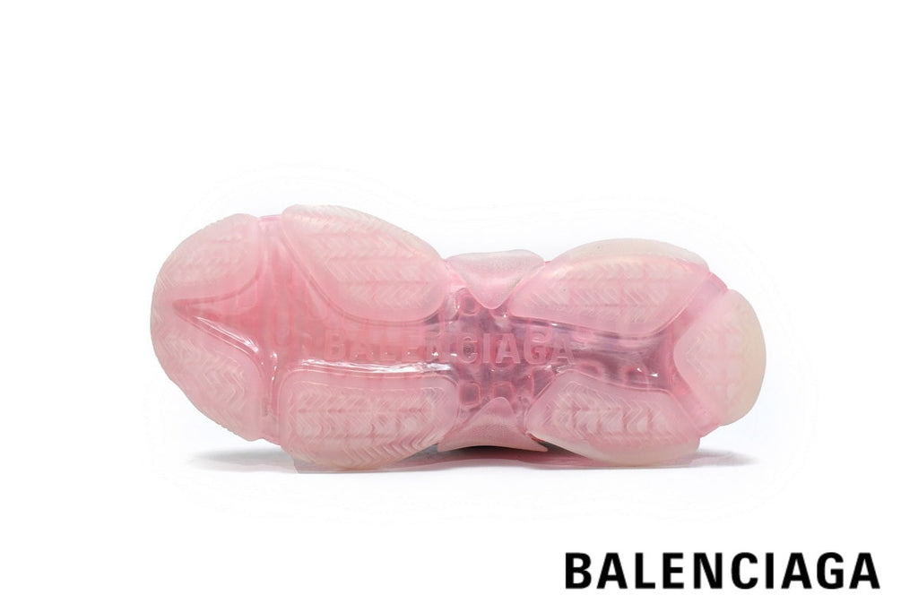 Balenciaga Triple S men's shoes  women sneakers – White, Pink & Clear Sole
