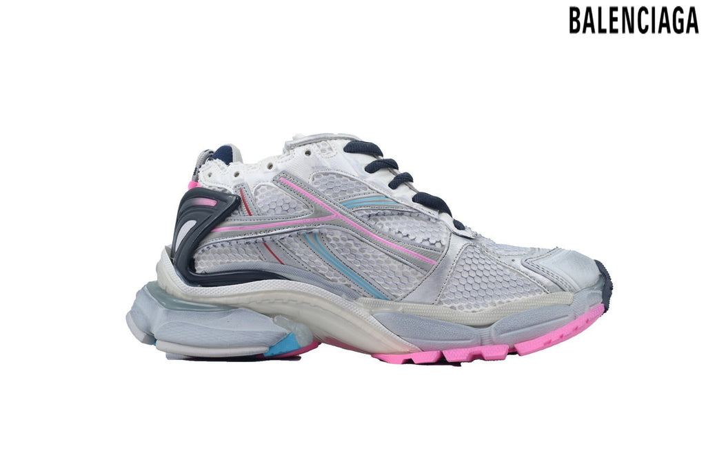 Balenciaga Runner men's shoes  women sneakers – White, Navy & Pink
