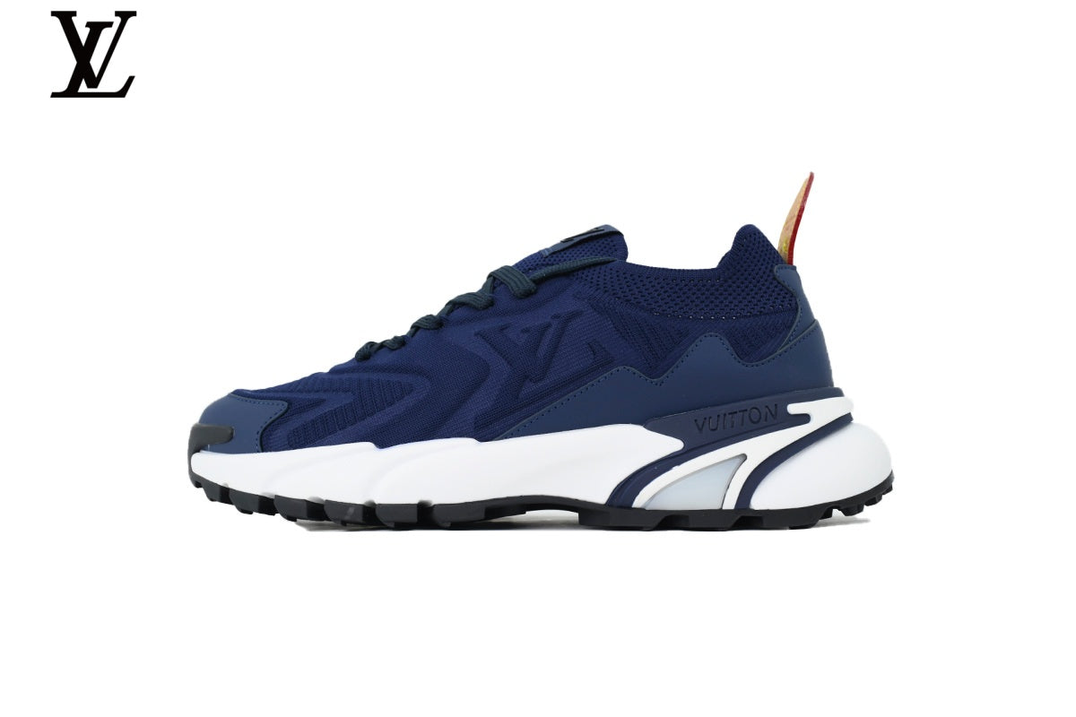 Louis Vuitton LV shoes for man  women Run Away Sneaker – Navy & White