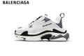 Balenciaga Triple S men's shoes  women sneakers — White, Grey & Black