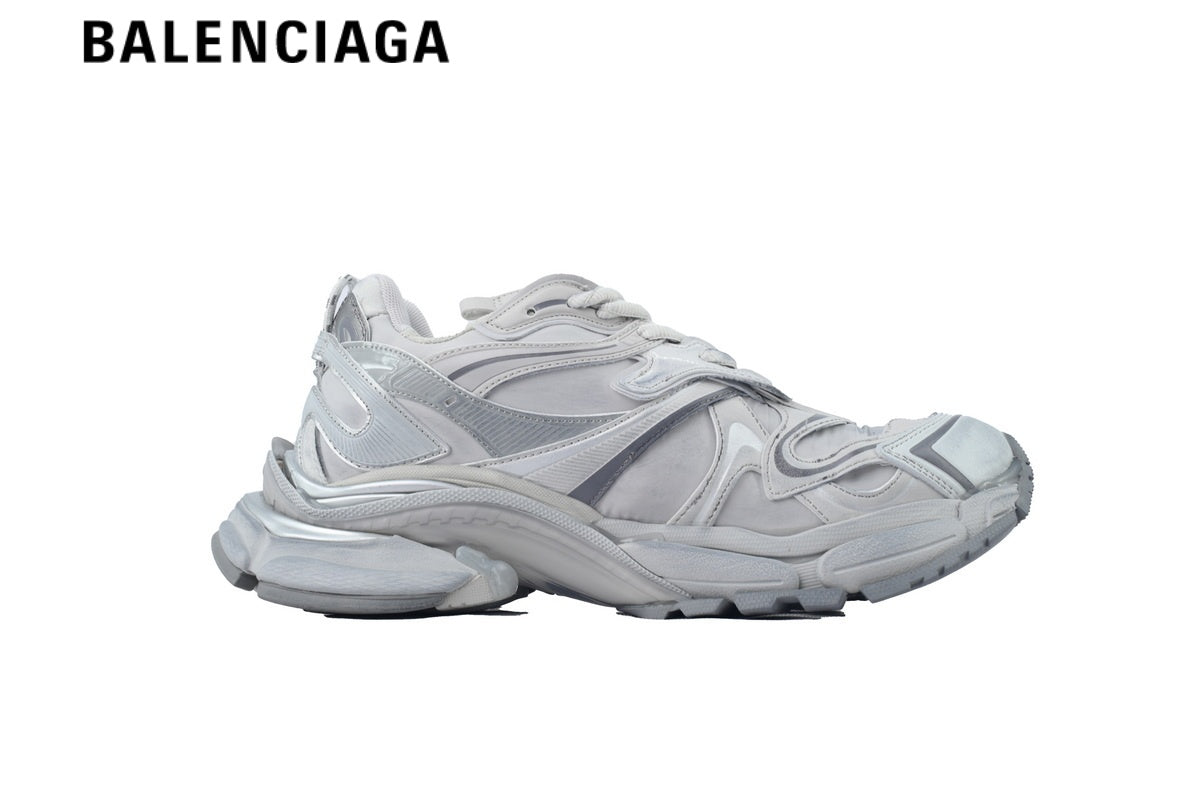 Balenciaga Runner men's shoes  women sneakers Light Grey Silver