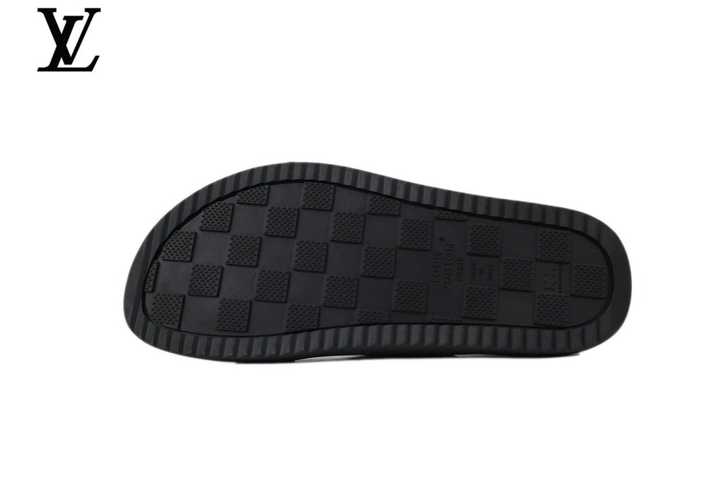 Louis Vuitton Monogram Slide Sandal in Khaki with Double Buckle