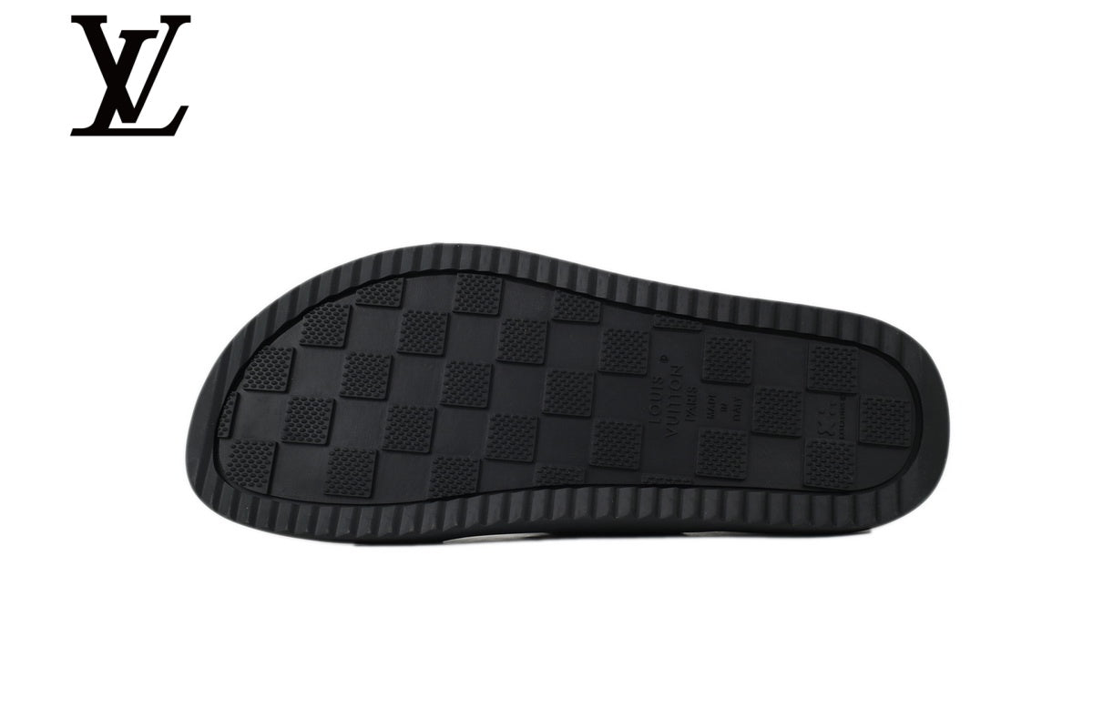 louis vuitton shoes for man  women Khaki Monogram-Pattern Suede-Look Double-Strap Slides | Sizes 35–46
